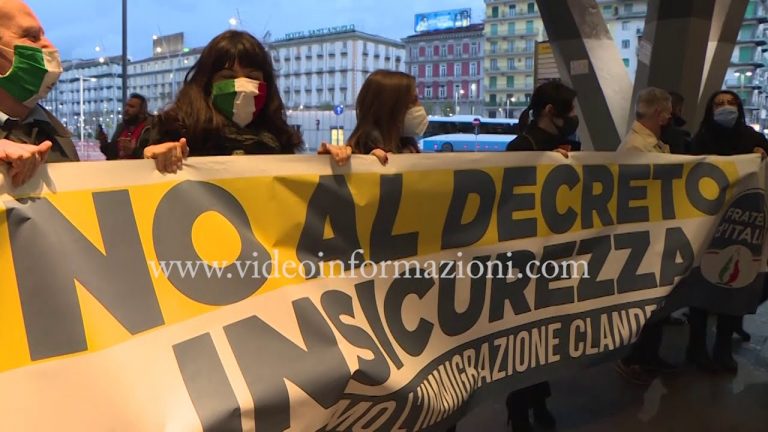 Nuovo decreto sicurezza, a Napoli protesta di Fratelli d’Italia