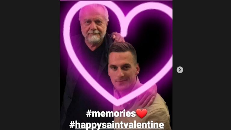 Il messaggio speciale di San Valentino di Arek Milik per De Laurentiis