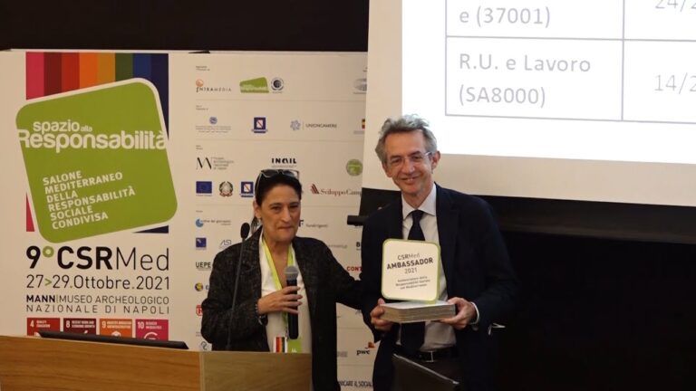 Il sindaco Gaetano Manfredi premiato come CSRMed Ambassador: “Stati Generali Mediterranei CSR a Napoli, grande opportunità”