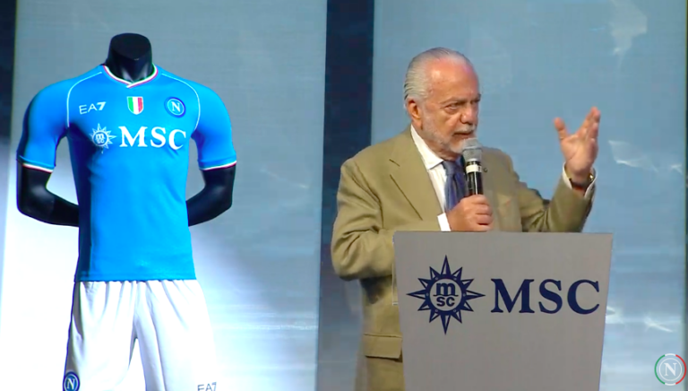 Nuova maglietta del Napoli, IN DIRETTA dalla Msc World Europa