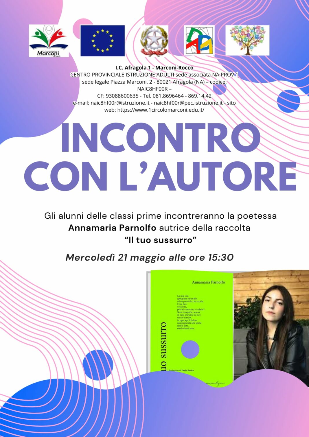 Poesia, Annamaria Parnolfo incontra gli studenti della sua ex scuola