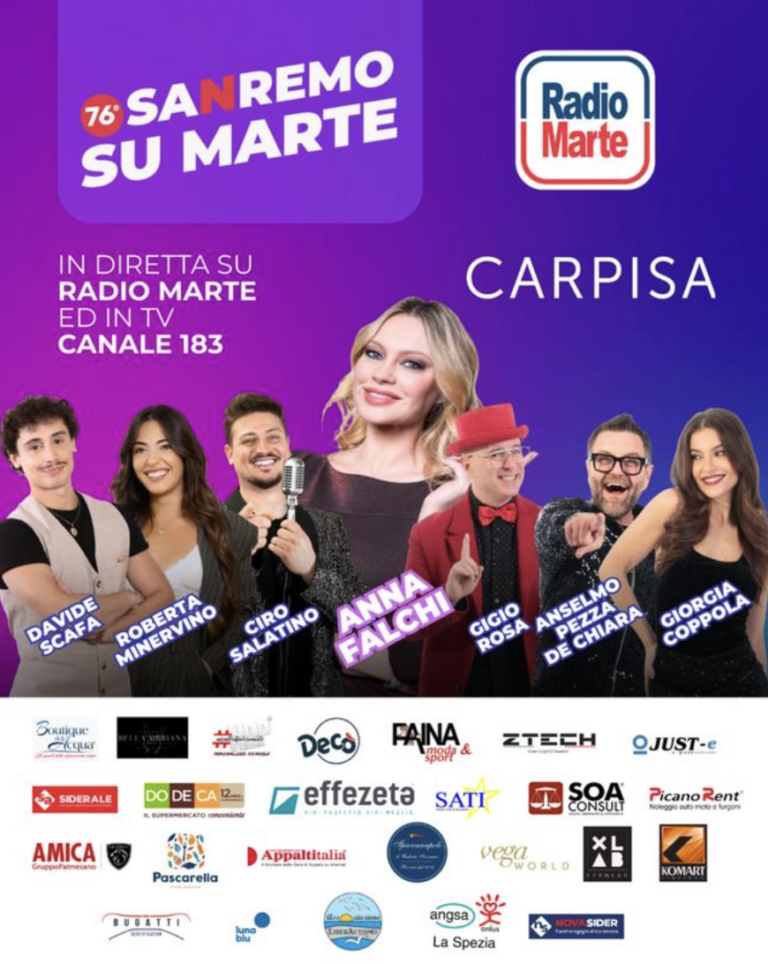 Festival di Sanremo, Radio Marte in diretta dalla città dei fiori per tutta la settimana
