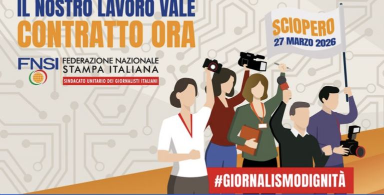 Oggi sciopero dei giornalisti proclamato dalla FNSI per il rinnovo del contratto di lavoro