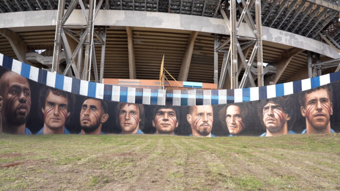 Stadio Diego Armando Maradona, inaugurato il murales di Jorit