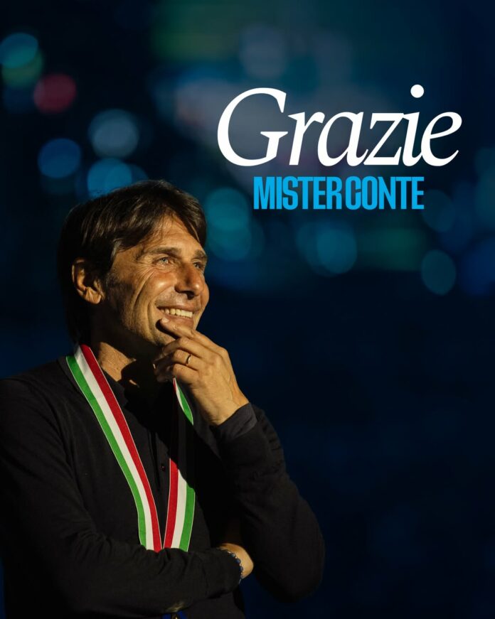 I ringraziamenti del Napoli a Conte (fonte: Instagram ufficiale Napoli)