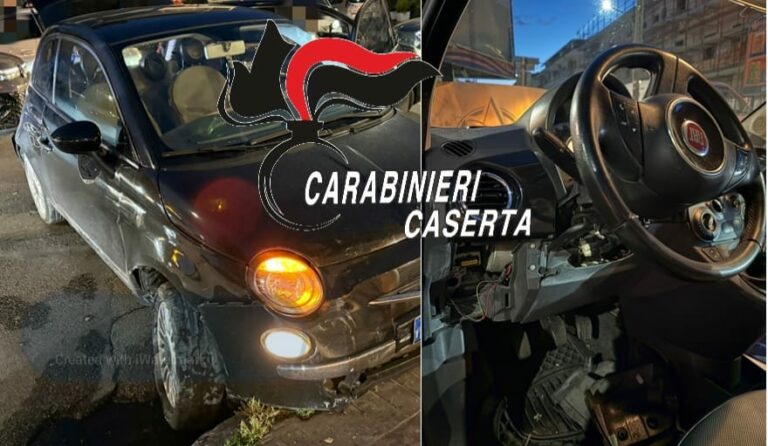 Folle inseguimento tra Caserta e Napoli: con auto rubata speronano 3 veicoli. I fuggitivi bloccati dopo violenta colluttazione: 2 arresti