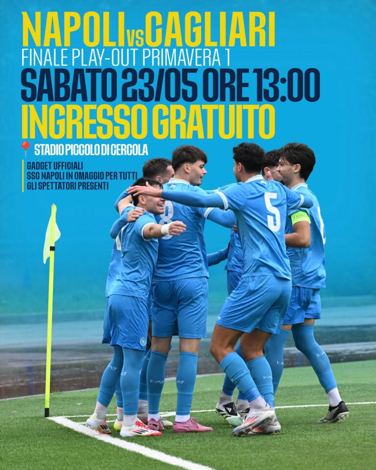 Primavera, Napoli-Cagliari: finale playout con ingresso gratuito e gadget ufficiale in regalo